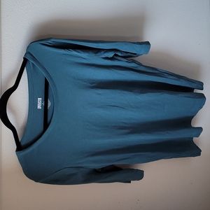 Duluth Trading Co Longtail T, Elbow Sleeve Scoopneck, Size L, Blue